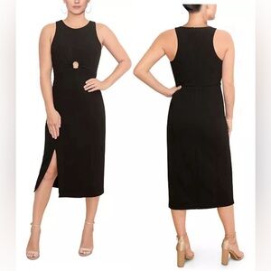 RACHEL ROY WOMEN'S BLK KEYHOLE CUTOUT SHEATH DRESS Figure-accentuating, Sz. L